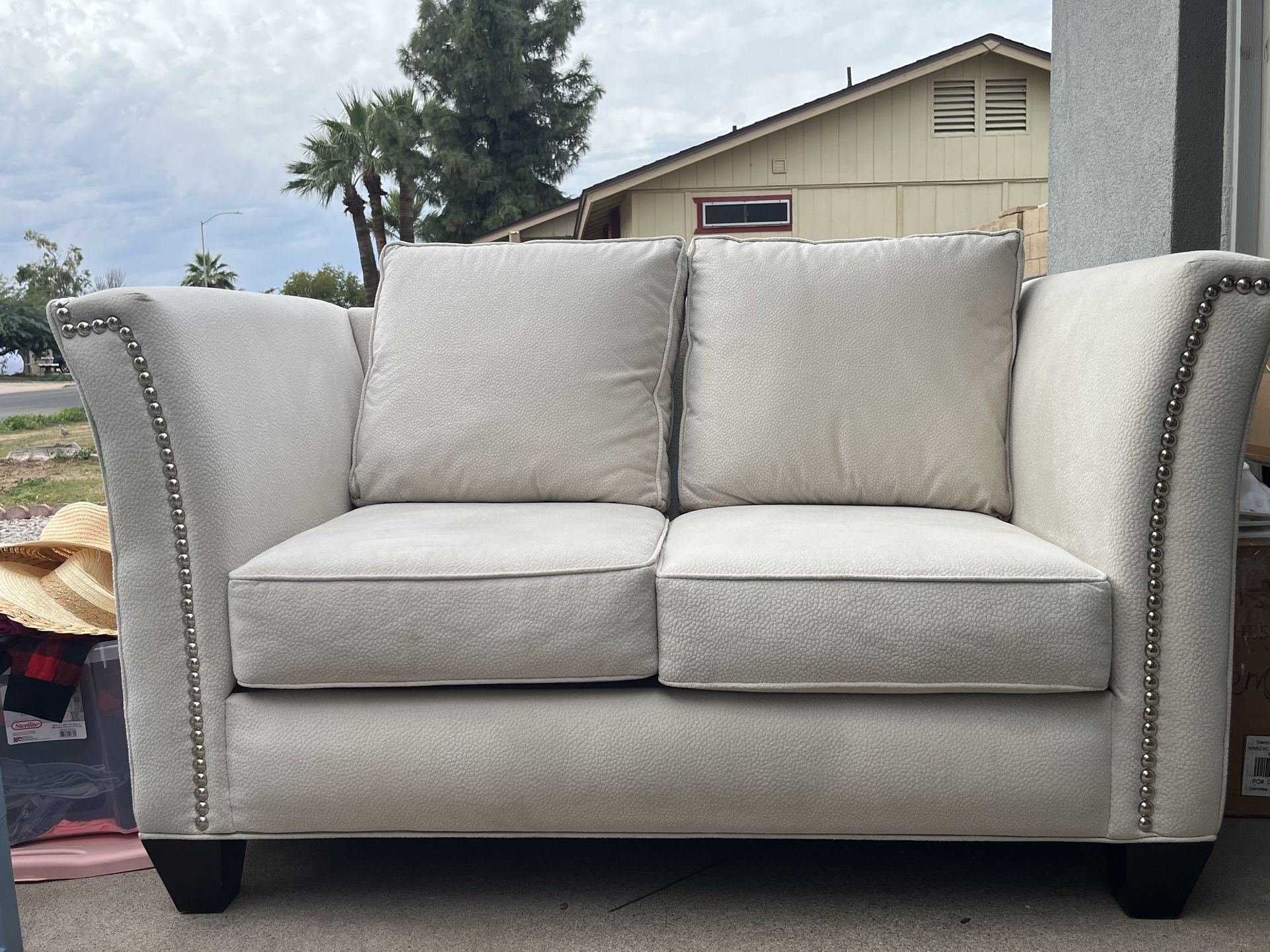 Modern Beige 2 Piece Couch Set