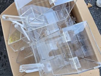 1.5 Gallon Acrylic Candy Bin with Lift-Open Top and Scoop, Clear set of 4