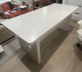 white dining table desk mid century modern