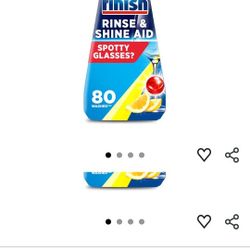 2xFinish | Finish Dishwasher Rinse & Shine Aid | Lemon| 400ml | For Drier Glasses and Spot Prevention
