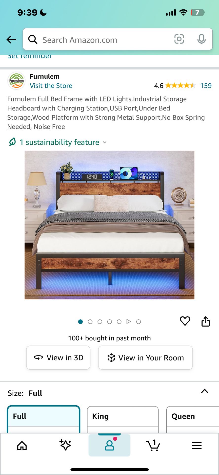 FULL SIZE BED WITH LED LIGHTS
