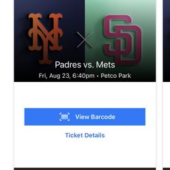 San Diego Padres vs New York Mets Tickets - 8/23/2024