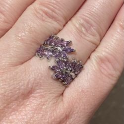 Lavender Crystal Ring Sz 8