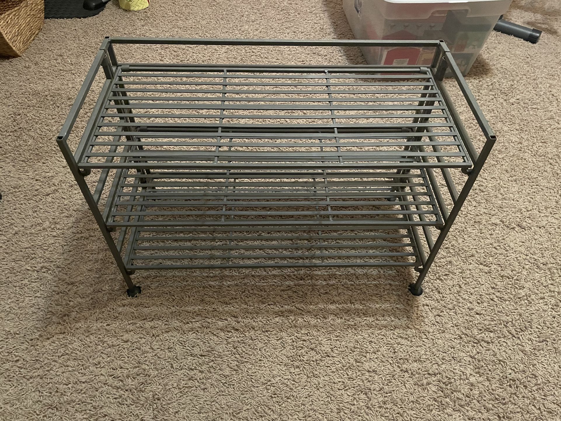 Metal Three Shelf Shoe Rack
