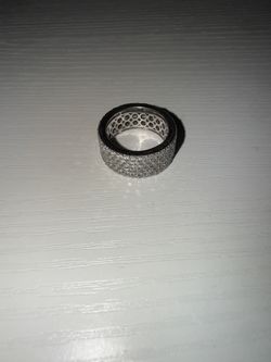 925 Sterling Silver Moissanite Band Ring 7CTW – Size 8 Icy Pave