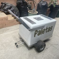 Paletas ice cream Push cart, With 4 Bells Commercial Very Good 30” X 20” X 26” High