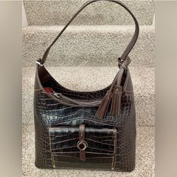 Dooney & Bourke Croco Embossed Leather Handbag 