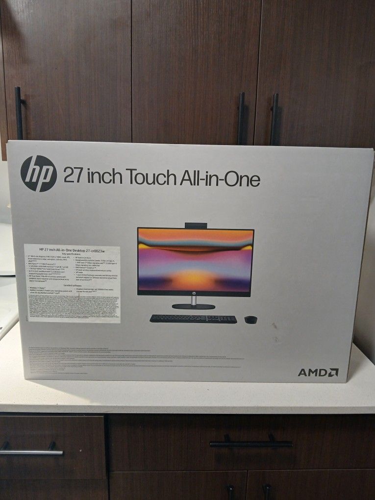 HP 27 inch Touch All-in-One Desktop AMD Ryzen 7-7730U 12GB RAM 1TB SSD Jet Black