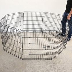 New in box $30 Foldable 24” Tall x 24” Wide x 8-Panel Pet Playpen Dog Crate Metal Fence Exercise Cage 