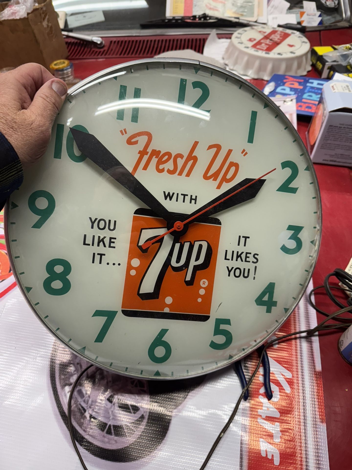 7up Lighted Clock, Original