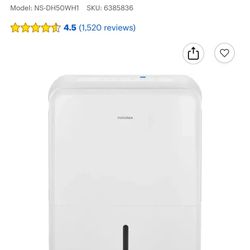 Insignia Dehumidifier - 50 Pt / 1500 Sq Feet