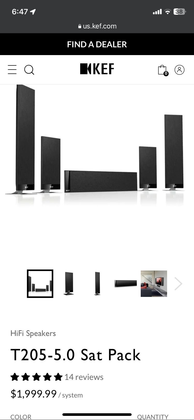 KEF T205-5.0 Sat Pack Home Theater Speakers