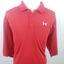 Under Armour Mens XXL Red Golf Polo  Cssual Short Sleeve Shirt