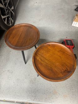 Round wood end tables