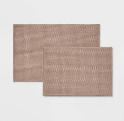 Fuzzy Foam Bath Rug Brown Threshold
