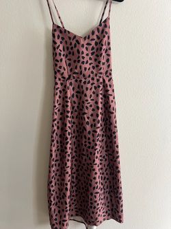 Leopard Print Spaghetti Strap Midi Dress