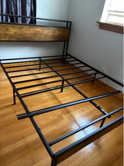 Queen bed frame and matching drawer set