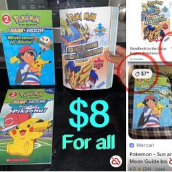 $8 For All Pokemon Books in great condition large Handbook galar Region & 2 books level 2 like new