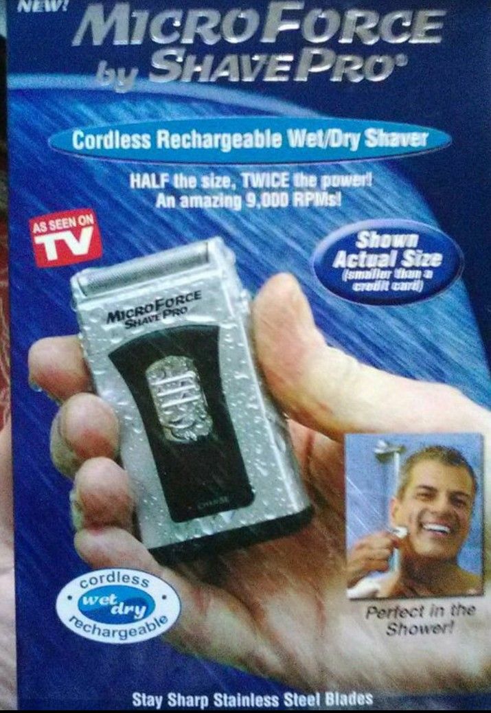 ShavePro MicroForce Wet/Dry Shaver, Cordless, Rechargeable