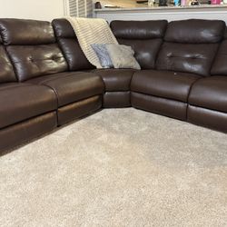 Large Brown Reclining Sectional Couch – $500 OBO