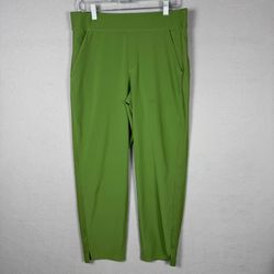 Athleta Womens 10 Green Ankle Pants Stretch Pleated 198671