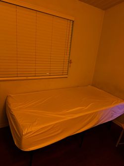 Twin bed frame and mattress