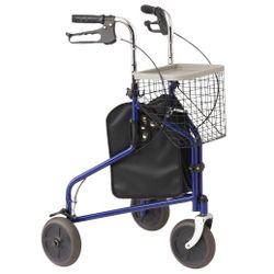 Medline 3-Wheel Ultralight Steel Rollator, Supports up to 275 lbs, 8" wheels,  New In Box