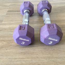 Reebok 3lb Hand Weight Drum Bell Dumbbells Set