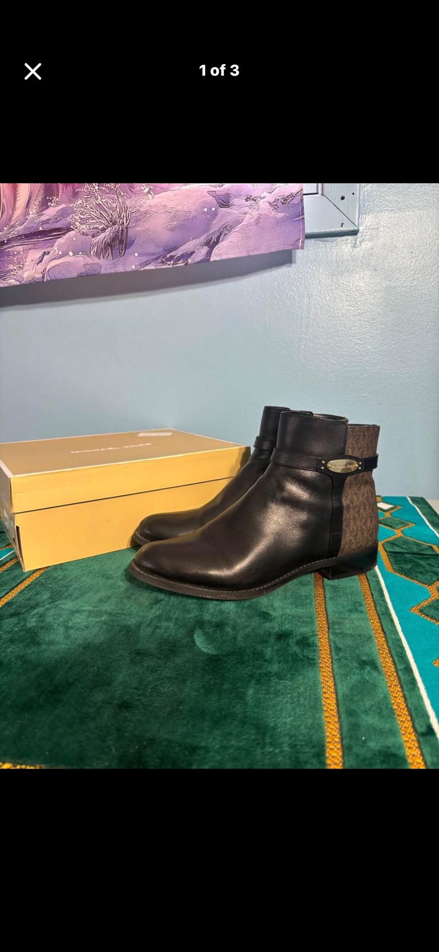 Black/Brown Finley Flat Bootie Size 10M Used