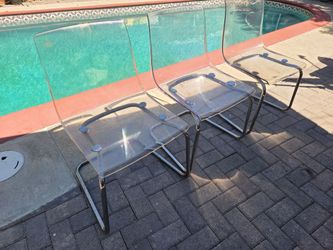 3 clear Acrylic chairs set