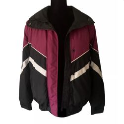 Vintage Puffer Jacket 80s Hunt Club Striped Kelso Style Down Jacket - Mens XL