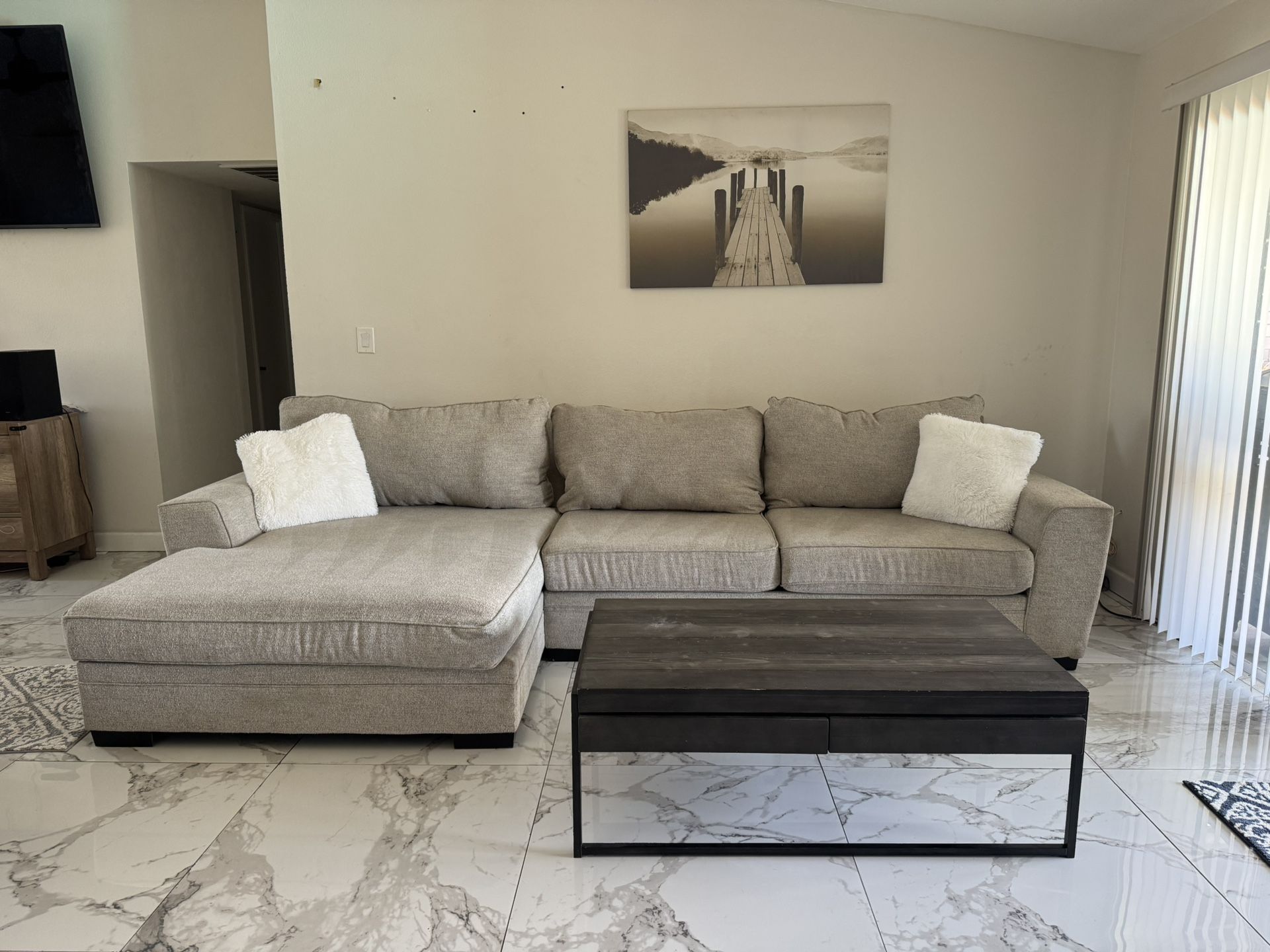 Living Spaces Sectional Sofa Couch Sala