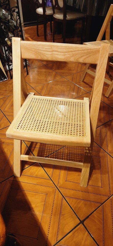 Cane Folding Chairs Set Of 4