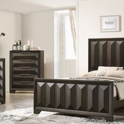 Brand New Espresso 4pc Queen Bedroom Set (Available In Eastern King)