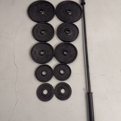 Steel Weights Plates With Barbell