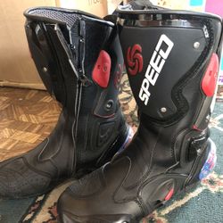 Motorcycle race boots.