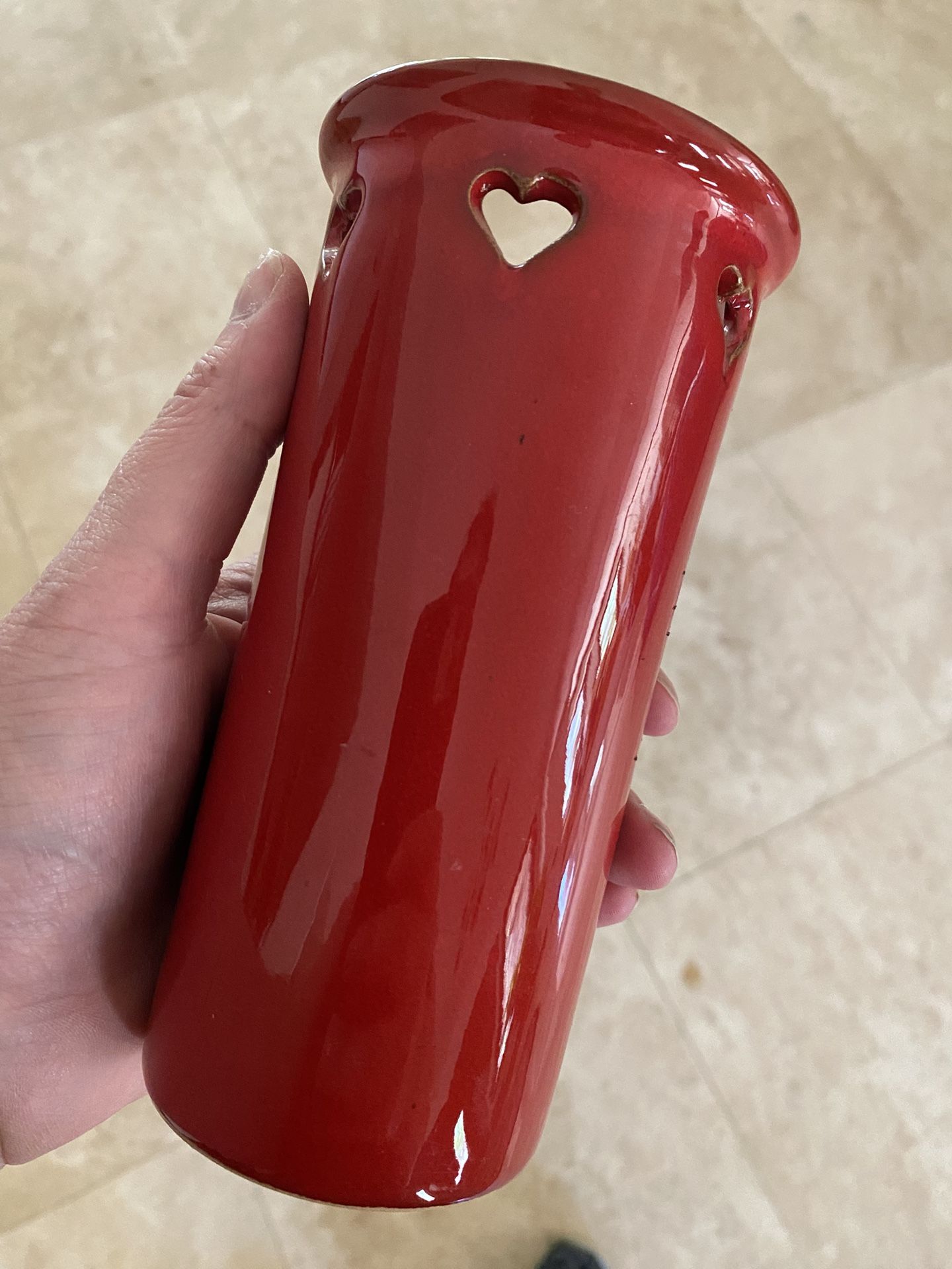 Clay Heart Vase Made In Italy 