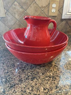 Italian Bowls And Pitcher