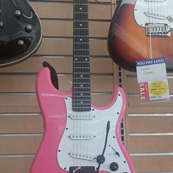 Hot Pink Lyx Beginner Electric Guitar