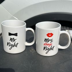 New Mr and Mrs Right Mugs 