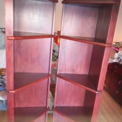 Beautiful Pair of Tall Corner Shelves 