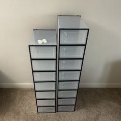 Shoe Storage Box, 15 Pack Clear Plastic Stackable Shoe Organizer