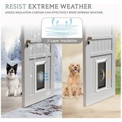 Eillion Medium Dog Door for Door, Doggy Door with Aluminum Frame, 3 Magnetic Flaps, Metal Closing Panel and Lock, Pet Doggie Door for Interior and Ext