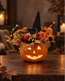 Handmade Halloween Pumpkin Centerpiece