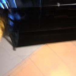 Black glass TV Stand.