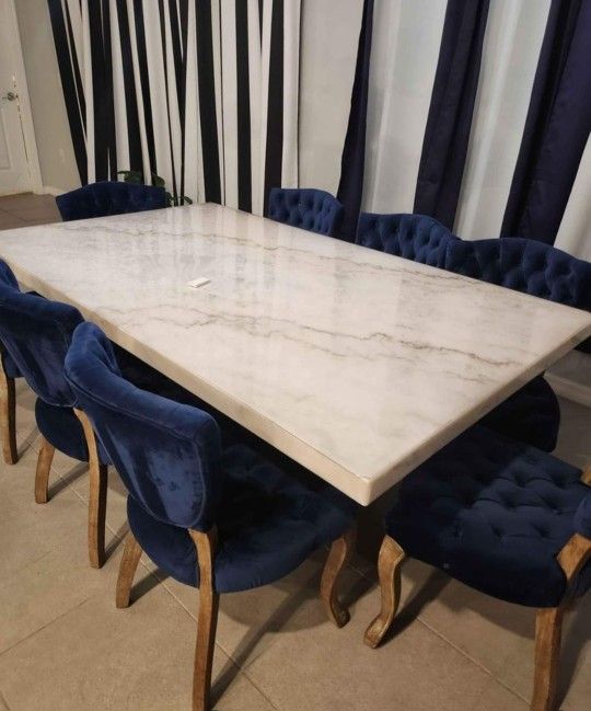 Willow White Marble Top Table 