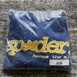 Sp5der Young Thug TC Blue Hoodie Small