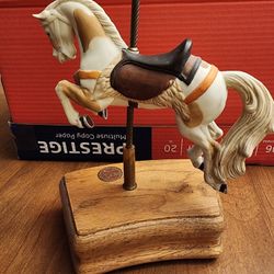 Willits Music Box Carousel Horse Wood Base by Tobin Fraley