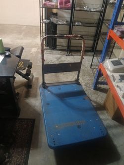 Blue Flat Bed Platform Cart Dolly
