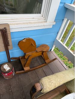 Wooden rocking horse